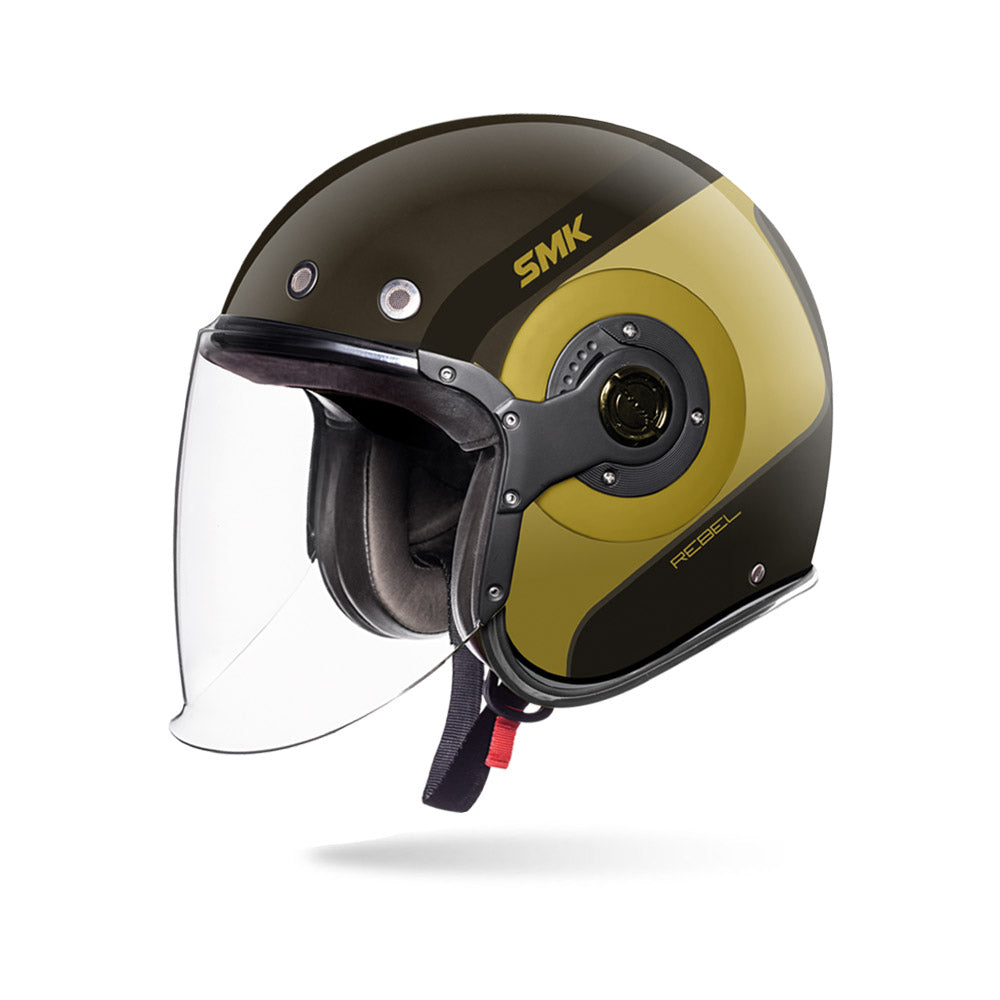 Retro Jet Rebel GL746 - Motorcycle Riding Helmet (Black/Yellow)