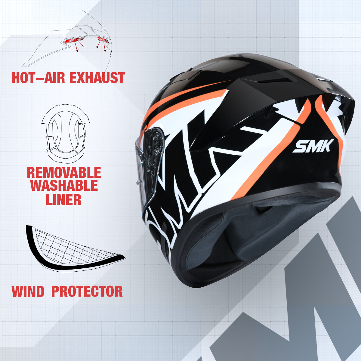 Stellar Stage MA217 - Motorcycle Riding Helmet (Matt Black)