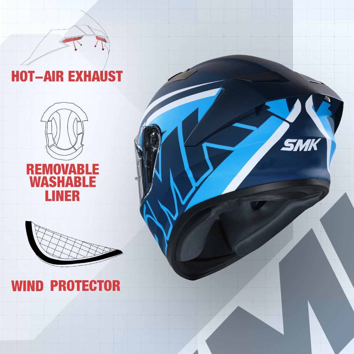 Stellar Stage - Motorcycle Riding Helmet (Matt Blue)