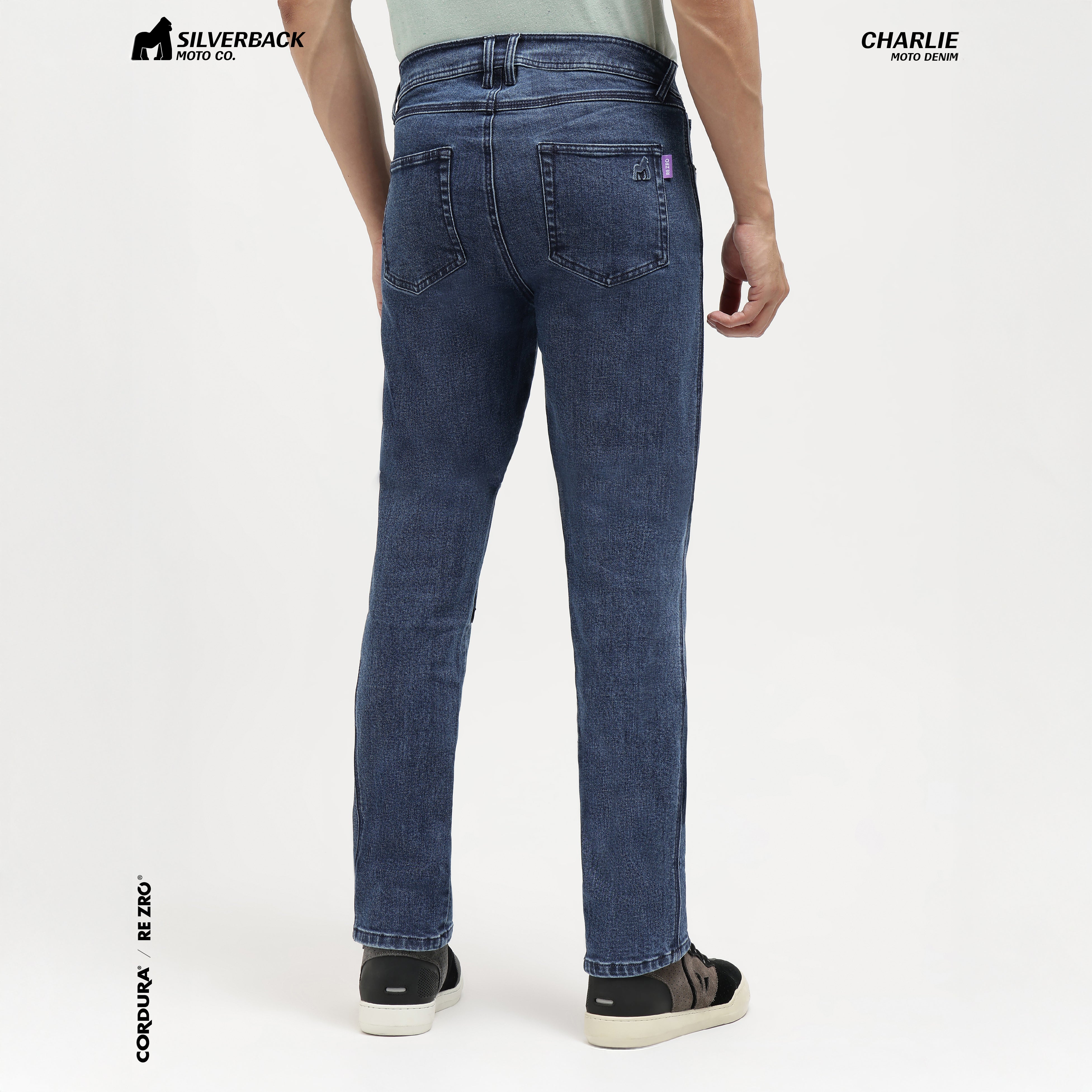 Silverback Charlie - Motorcycle Riding Jeans (Washed Blue)