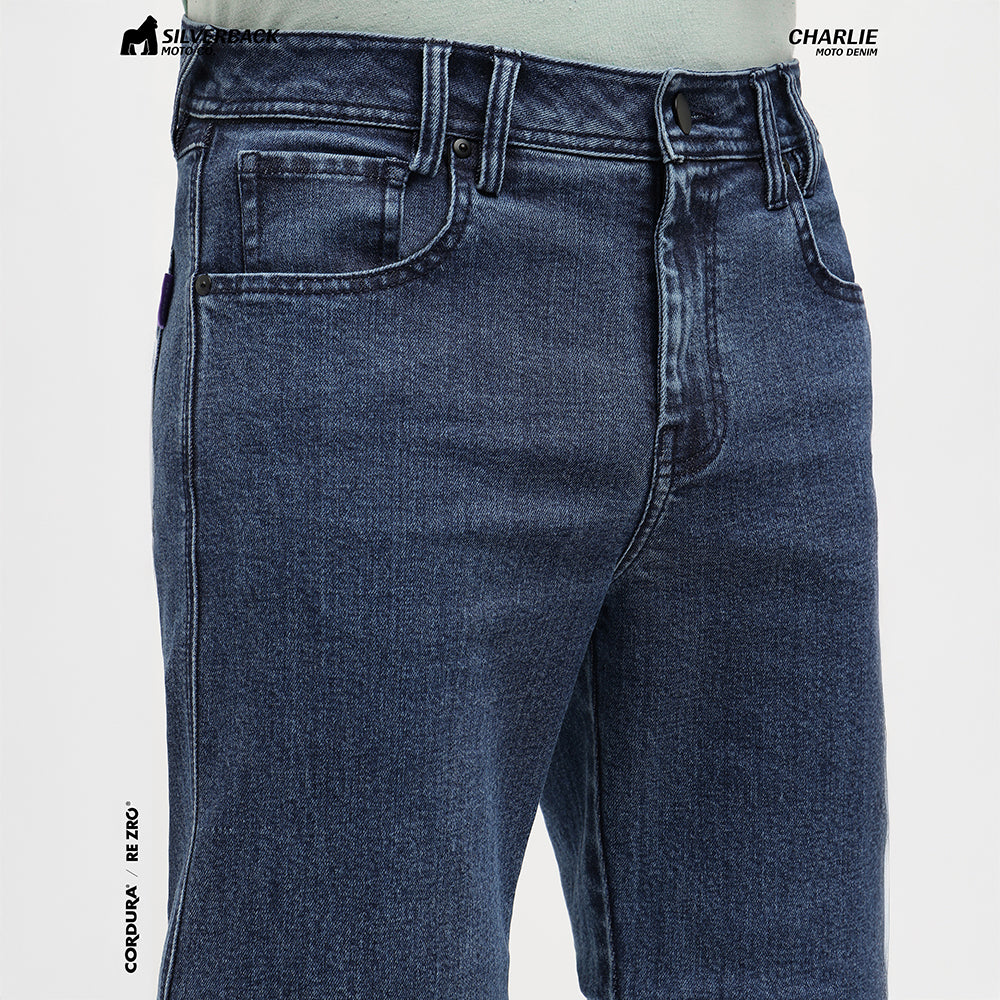 Silverback Charlie - Motorcycle Riding Jeans (Washed Blue)
