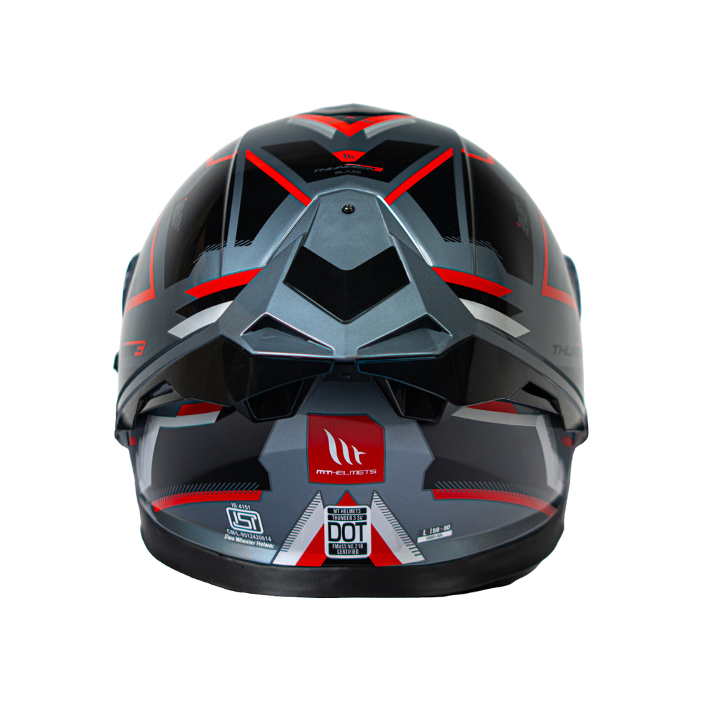 Thunder 3 Sv Pro Blaze C2 - Motorcycle Riding Helmet (Gloss Grey/Black/Red)