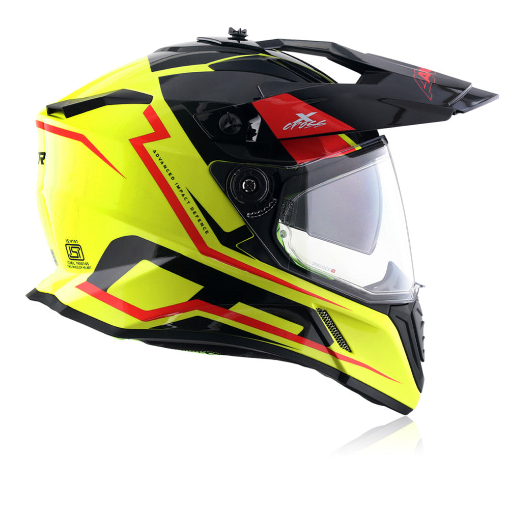 X-Cross Flagstaff - Dual Visor Off Road Riding Helmet (Neon Yellow/Black)