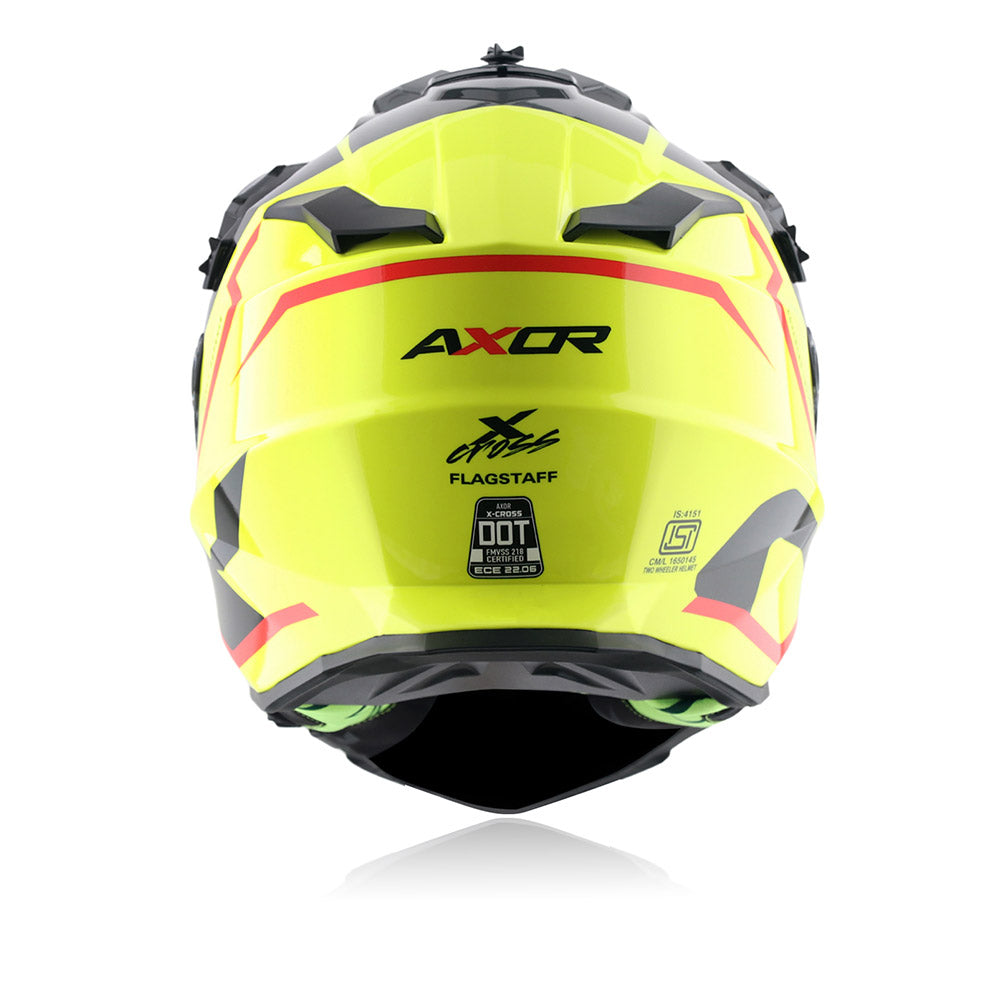 X-Cross Flagstaff - Dual Visor Off Road Riding Helmet (Neon Yellow/Black)