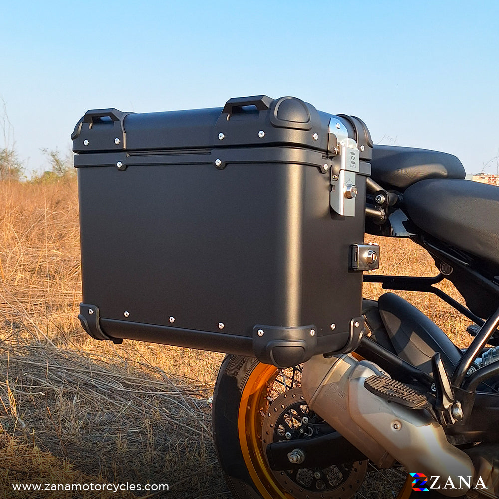 PANNIERS (36LTR )ALUMINIUM FLAT BLACK FOR HIMALAYAN 452