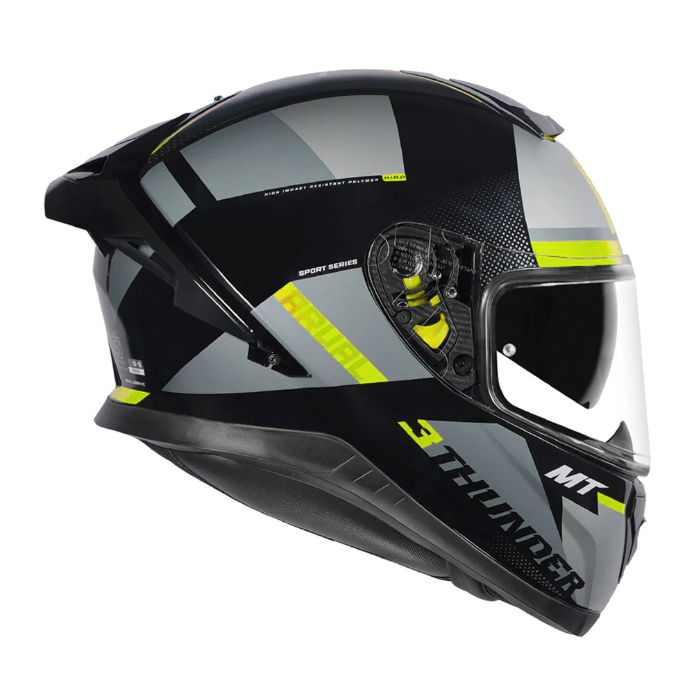 Thunder 3 Sv Pro Arual B13 - Motorcycle Riding Helmet (Gloss Grey/Black/Fluor Yellow)