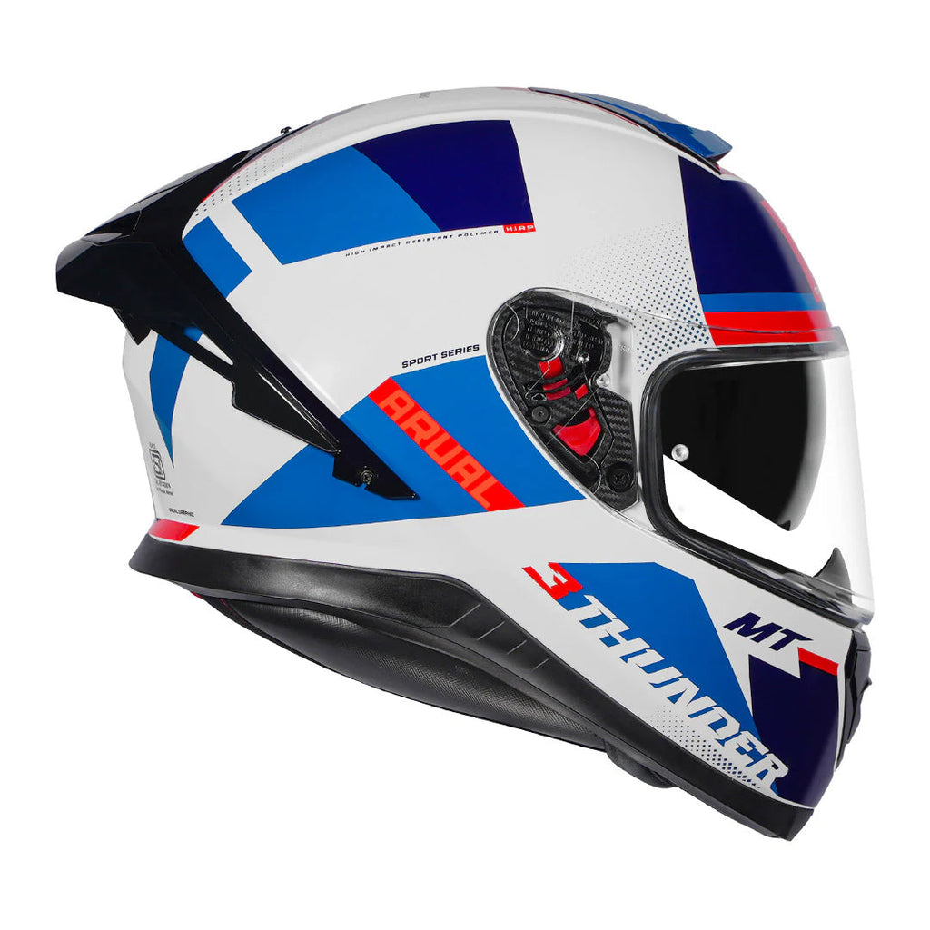 Thunder 3 Sv Pro Arual A0 - Motorcycle Riding Helmet (GlossWhite/Blue)