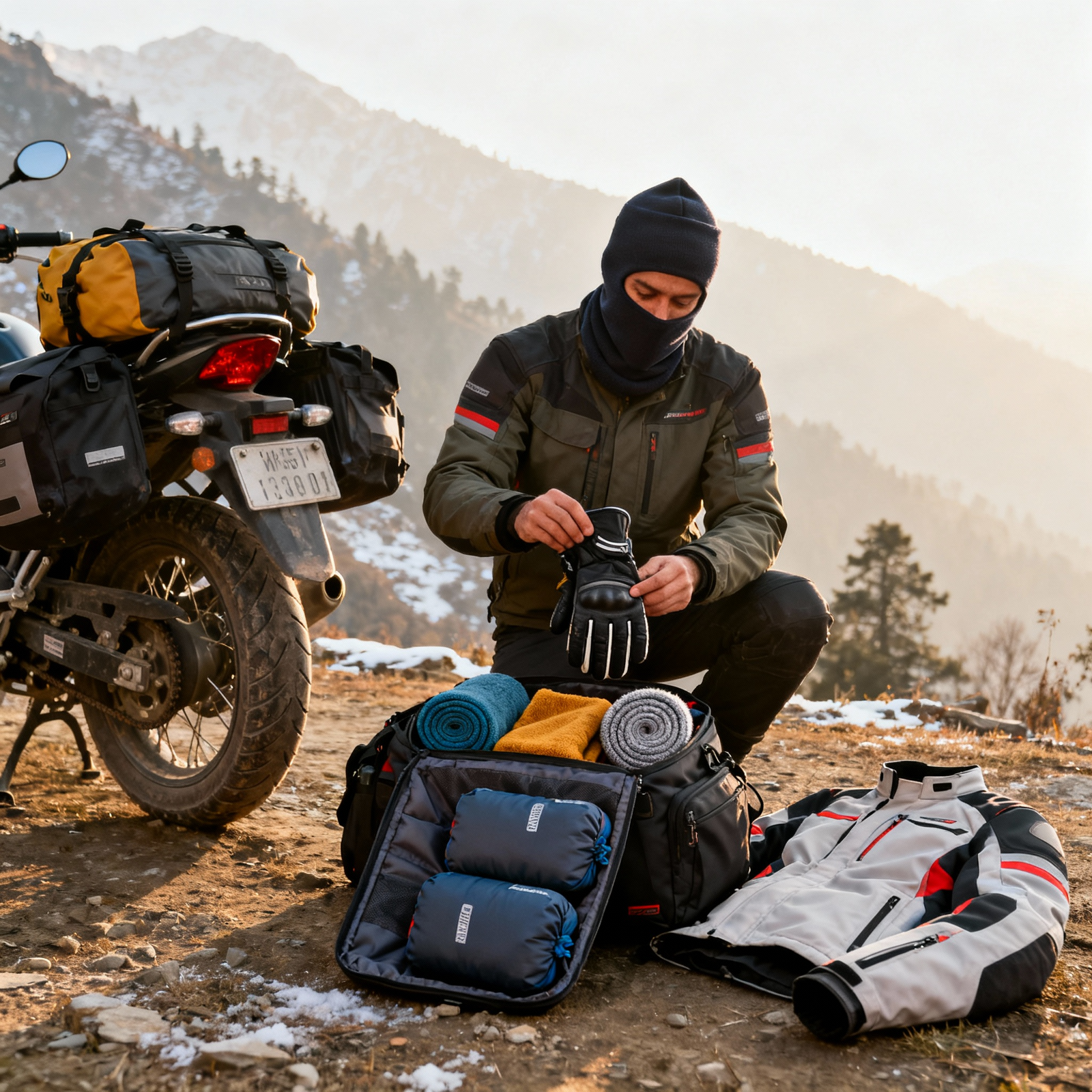 How to Pack Warm Clothes Efficiently in Motorcycle Luggage for Winter Tours?