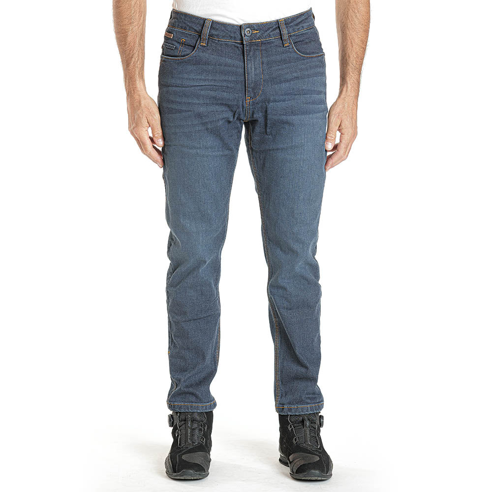 Washed blue denim shorts with back patch pocket and belt loops