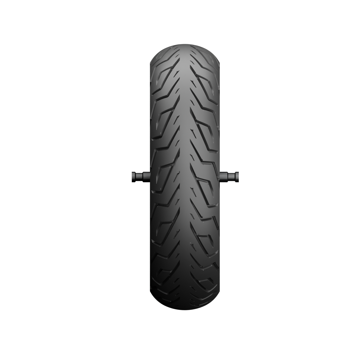 twistR EV black tubeless tyre with deep tread blocks and visible valve stem