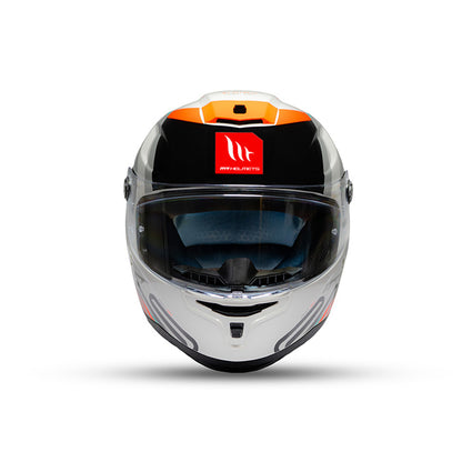 Hummer Tubex A4 - Motorcycle Riding Helmet (White/Green/Orange)