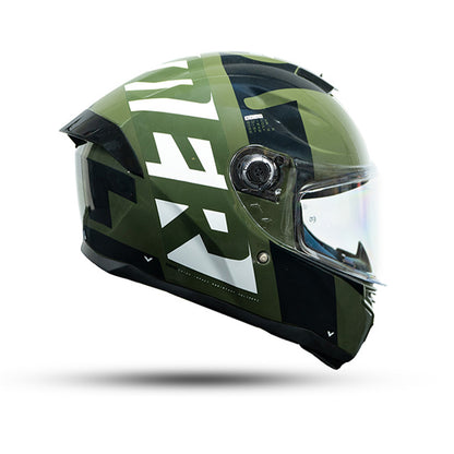 Hummer Air C6 - Motorcycle Riding Helmet (Gloss Green/Black/White)