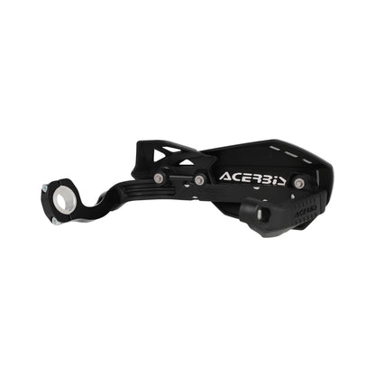 Black motorcycle handguards with knuckle protectors and white ACERBIS logo