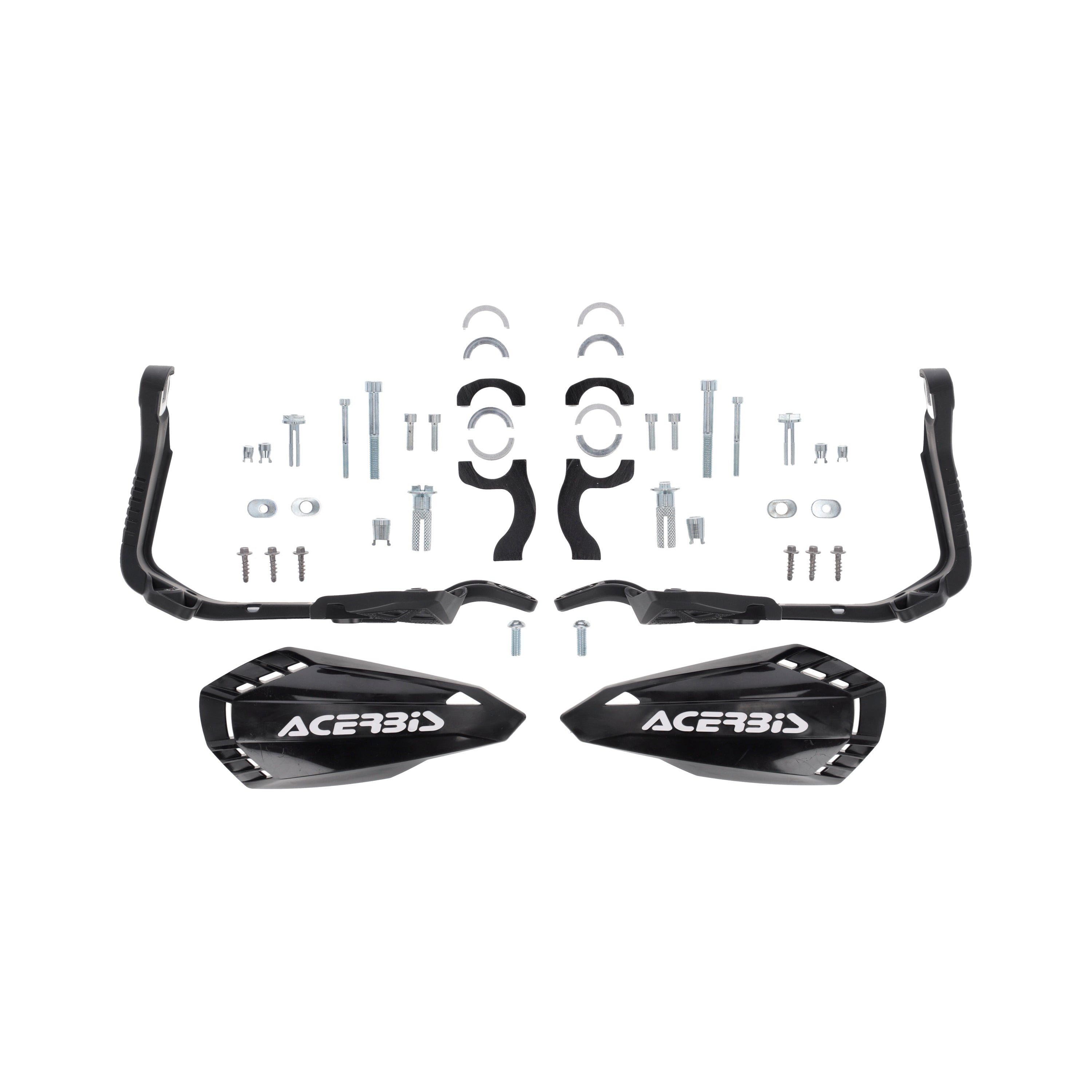 Black handguard parts kit with two panels, mounting hardware, and screws