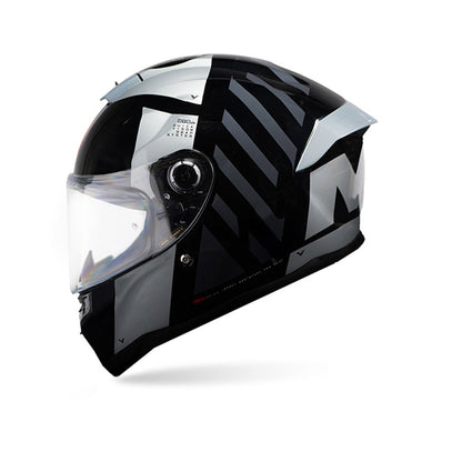Hummer Air F2 - Motorcycle Riding Helmet (Gloss Black/Grey)