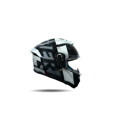 Hummer Air F2 - Motorcycle Riding Helmet (Gloss Black/Grey)