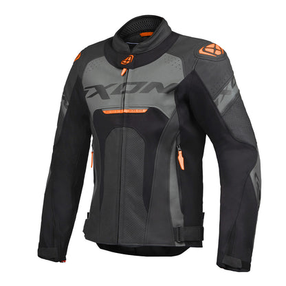 Jackal - CE Certified Class AAA Leather Racing Jacket (Black/White/Red)