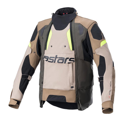 Halo Drystar - Adventure Touring Jacket (Dark Khaki/Sand Yellow Fluo)