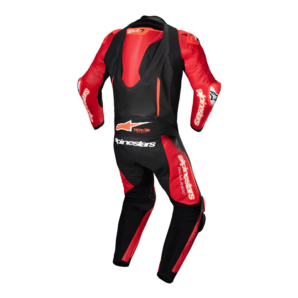 Gp-R7 1Pc Leather Suit - Black Mid Red