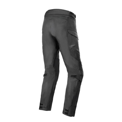 Black motorcycle riding pants with knee panels and side cargo pockets