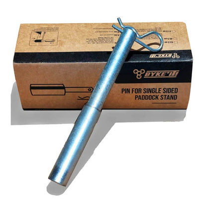 BYKE'IT single-sided paddock stand pin in retail packaging box