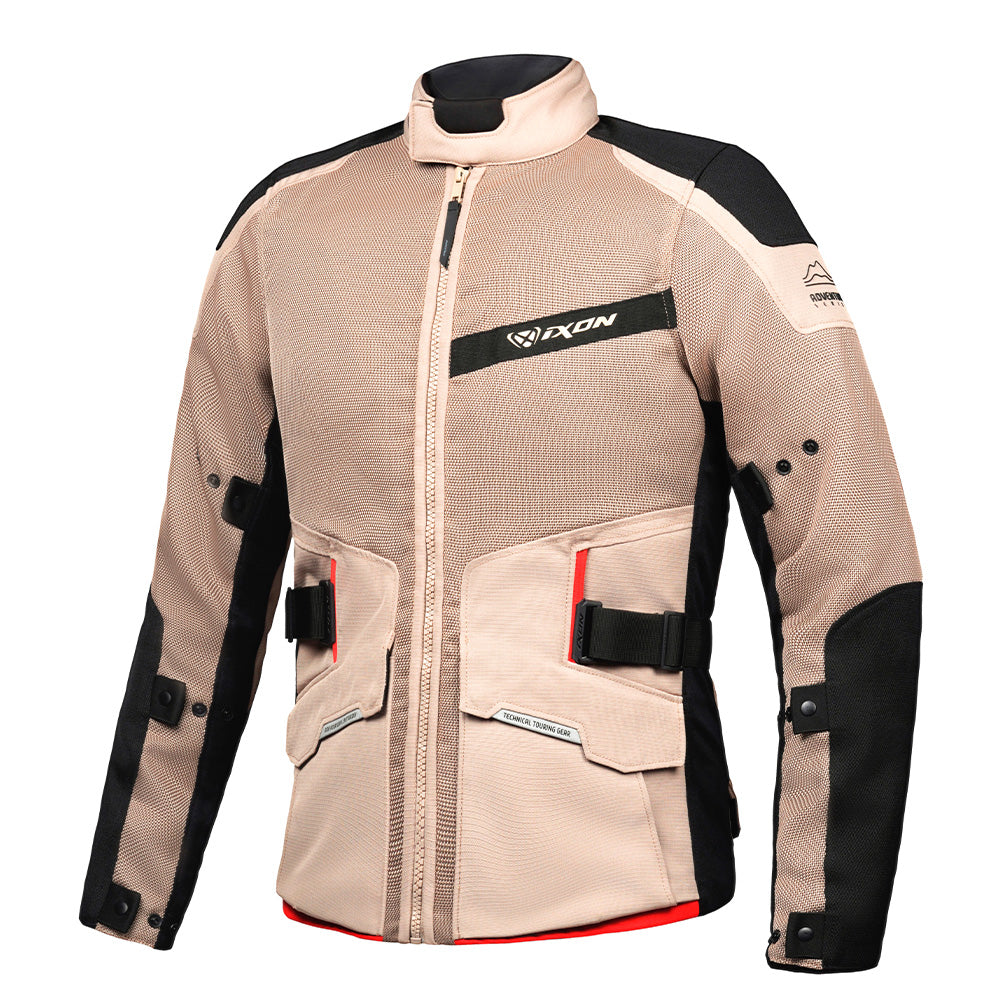 M-Njord - Adventure Touring Jacket (Sand / Black/ Red)