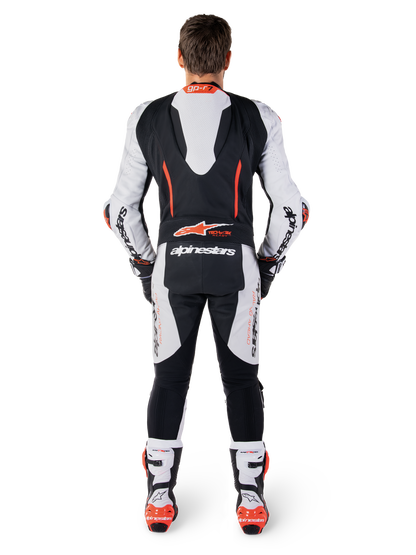 Gp-R7 1Pc Leather Suit - White Black Red Fluo