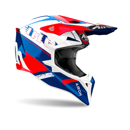 Wraaap Feel - Off Road Riding Helmet (Blue/Red Gloss)