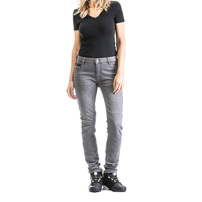 Cathelyn - Women's Motorcycle Riding Jeans (Light Grey)