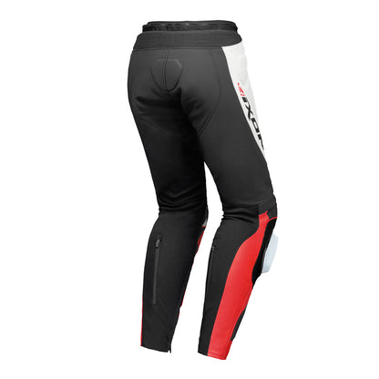 Vortex 3 - Motorcycle Leather Racing Pants (Black/White/Red)