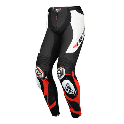 Vortex 3 - Motorcycle Leather Racing Pants (Black/White/Red)