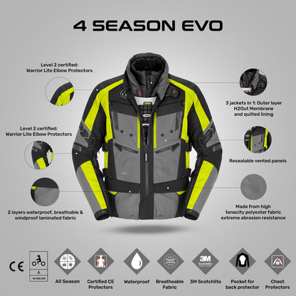 4Season Evo - All Weather Touring Jacket (Black/Yellow)