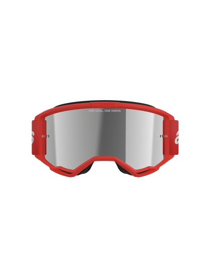 Vision 3 Wordmark - Motocross Goggles (Red)