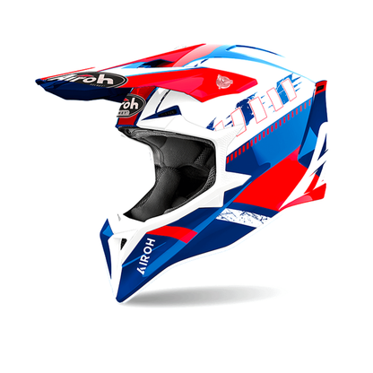 Wraaap Feel - Off Road Riding Helmet (Blue/Red Gloss)