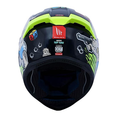 Hummer Baby Bang A3 - Motorcycle Riding Helmet (Gloss Black/Red/Fluor Yellow)