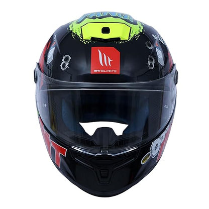 Hummer Baby Bang A3 - Motorcycle Riding Helmet (Gloss Black/Red/Fluor Yellow)