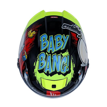 Hummer Baby Bang A3 - Motorcycle Riding Helmet (Gloss Black/Red/Fluor Yellow)
