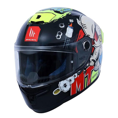 Hummer Baby Bang A3 - Motorcycle Riding Helmet (Gloss Black/Red/Fluor Yellow)