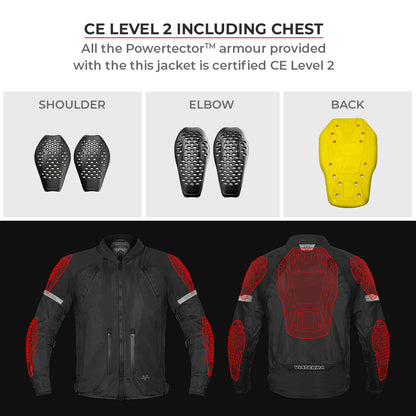 Spencer - Street Mesh Motorcycle Riding Jacket (Red)