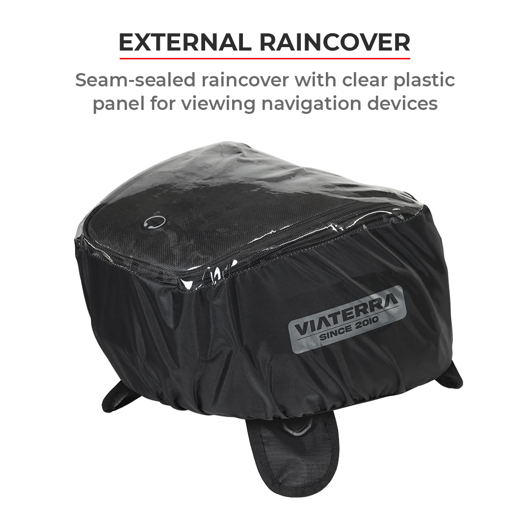 Oxus - 13L - Magnetic Tank Bag with Rain Cover (Black)