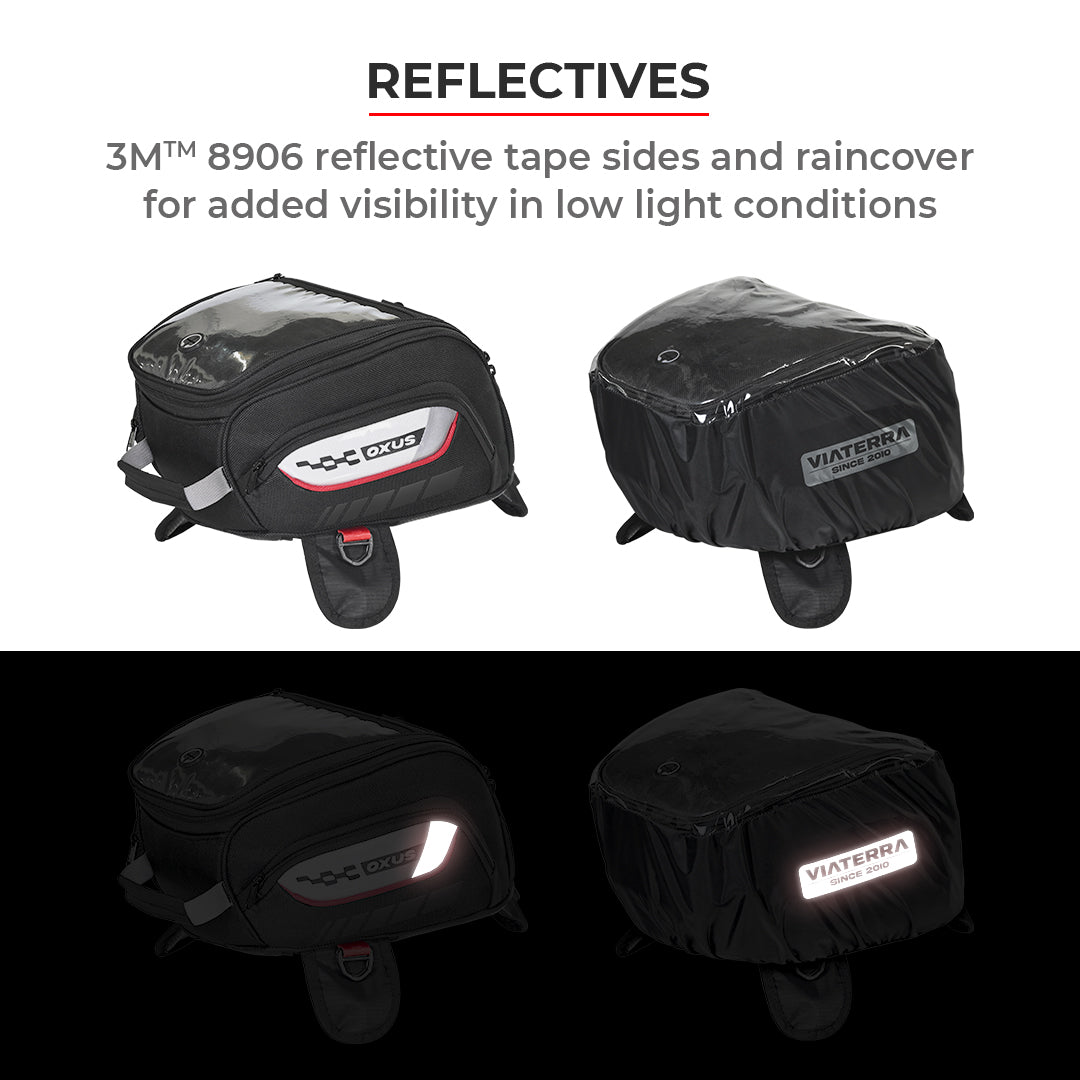 Oxus - 13L - Magnetic Tank Bag with Rain Cover (Black)