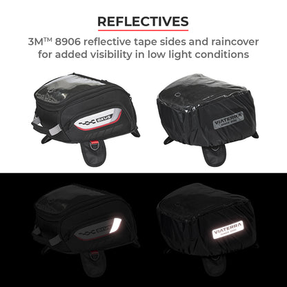 Oxus - 13L - Magnetic Tank Bag with Rain Cover (Black)