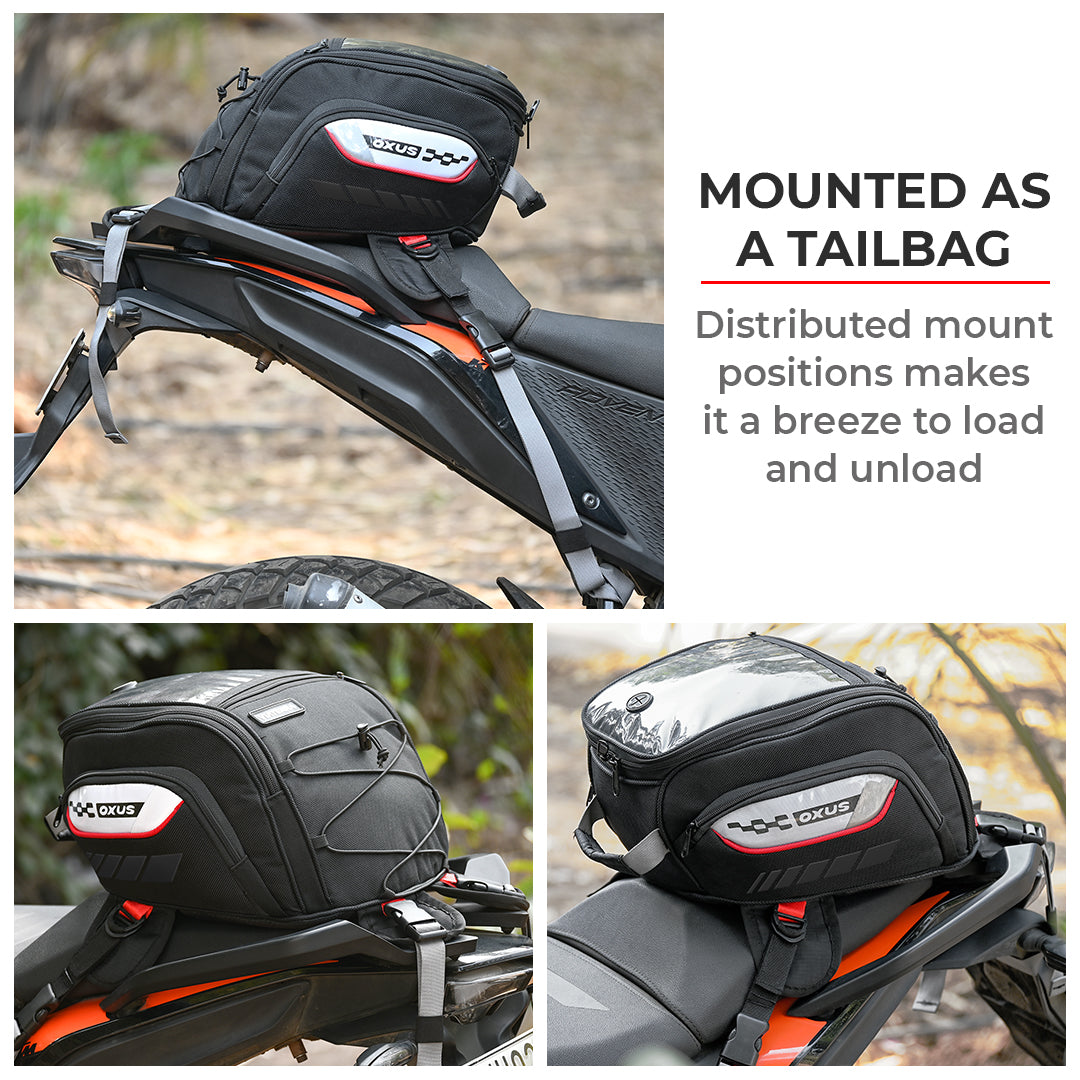 Oxus - 13L - Magnetic Tank Bag with Rain Cover (Black)