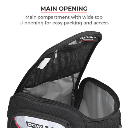 Oxus - 13L - Magnetic Tank Bag with Rain Cover (Black)