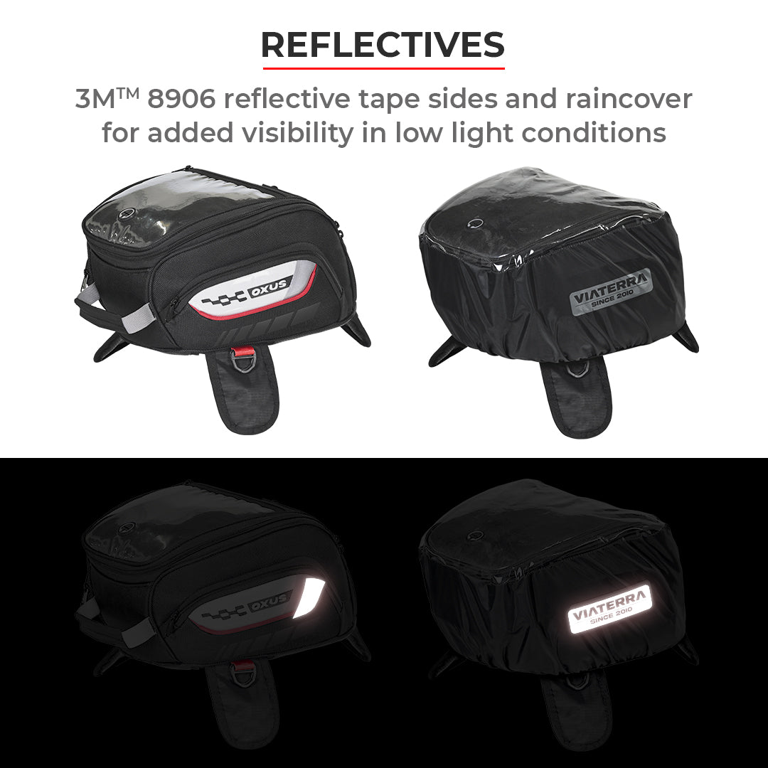 Oxus - 13L - Magnetic Tank Bag with Rain Cover (Black)