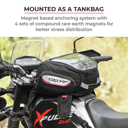 Oxus - 13L - Magnetic Tank Bag with Rain Cover (Black)