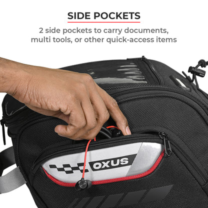 Oxus - 13L - Magnetic Tank Bag with Rain Cover (Black)
