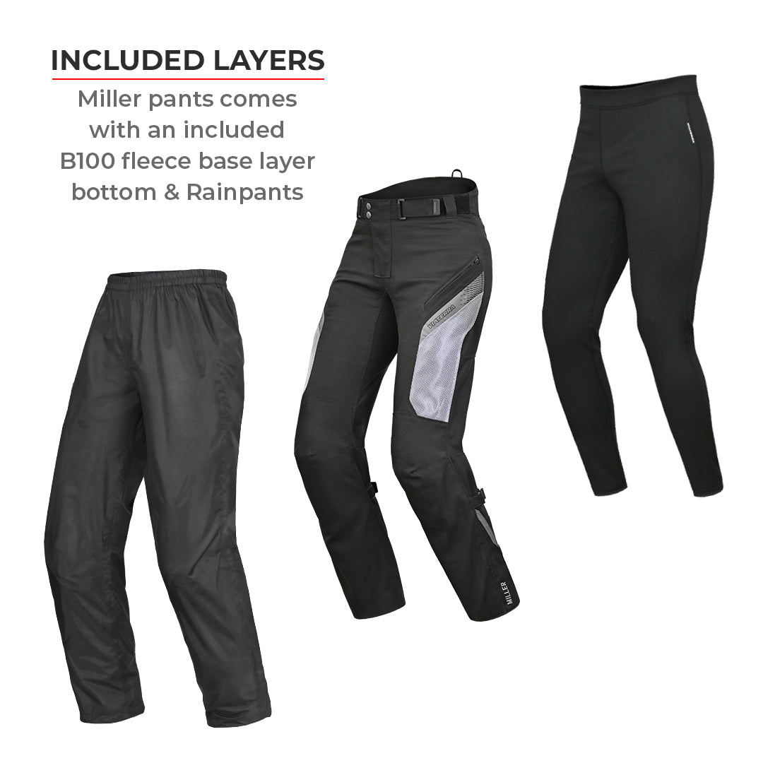 Miller - Street Mesh Riding Pants with Liners (Black)