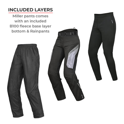 Miller - Street Mesh Riding Pants with Liners (Black)