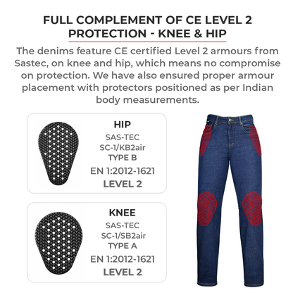 Augusta - Women's Armoured Motorcycle Riding Jeans (Black/Blue)